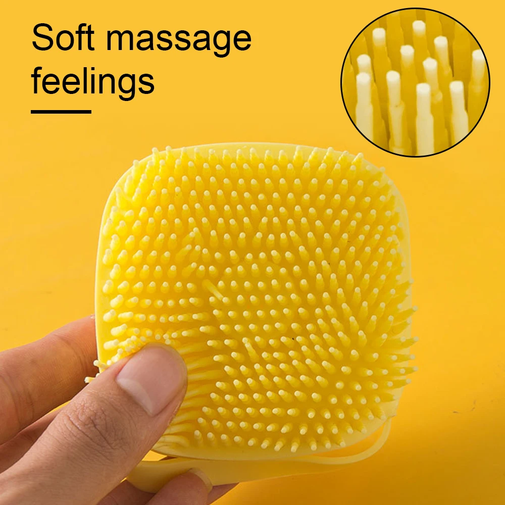 Color: WHITE - Pet Dog Shampoo Brush Cat Massage Comb Grooming Scrubber Brush for Bathing Soft Silicone Rubber Brushes Pet Shampoo Massager