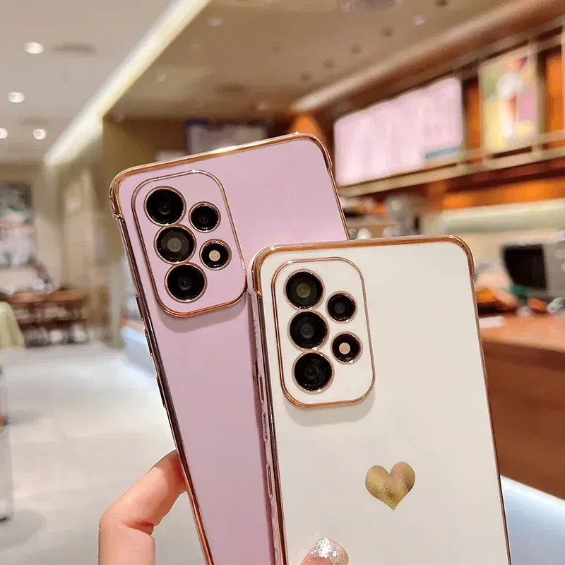 Color: black, Compatible-Phone Models: For iPhone XR, Ships From: CHINA - Electroplating Side Love Heart Phone Case For Samsung Galaxy S25 Ultra S24 S23 S22 A16 A55 Protect Lens Shockproof Back Cover