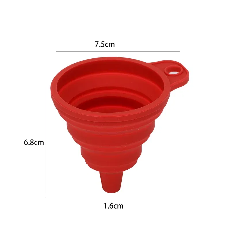 Color: Red - Collapsible Silicone Car Engine Funnel for Mitsubishi Endeavor Montero Outlander 2 3 XL Pajero 2 4