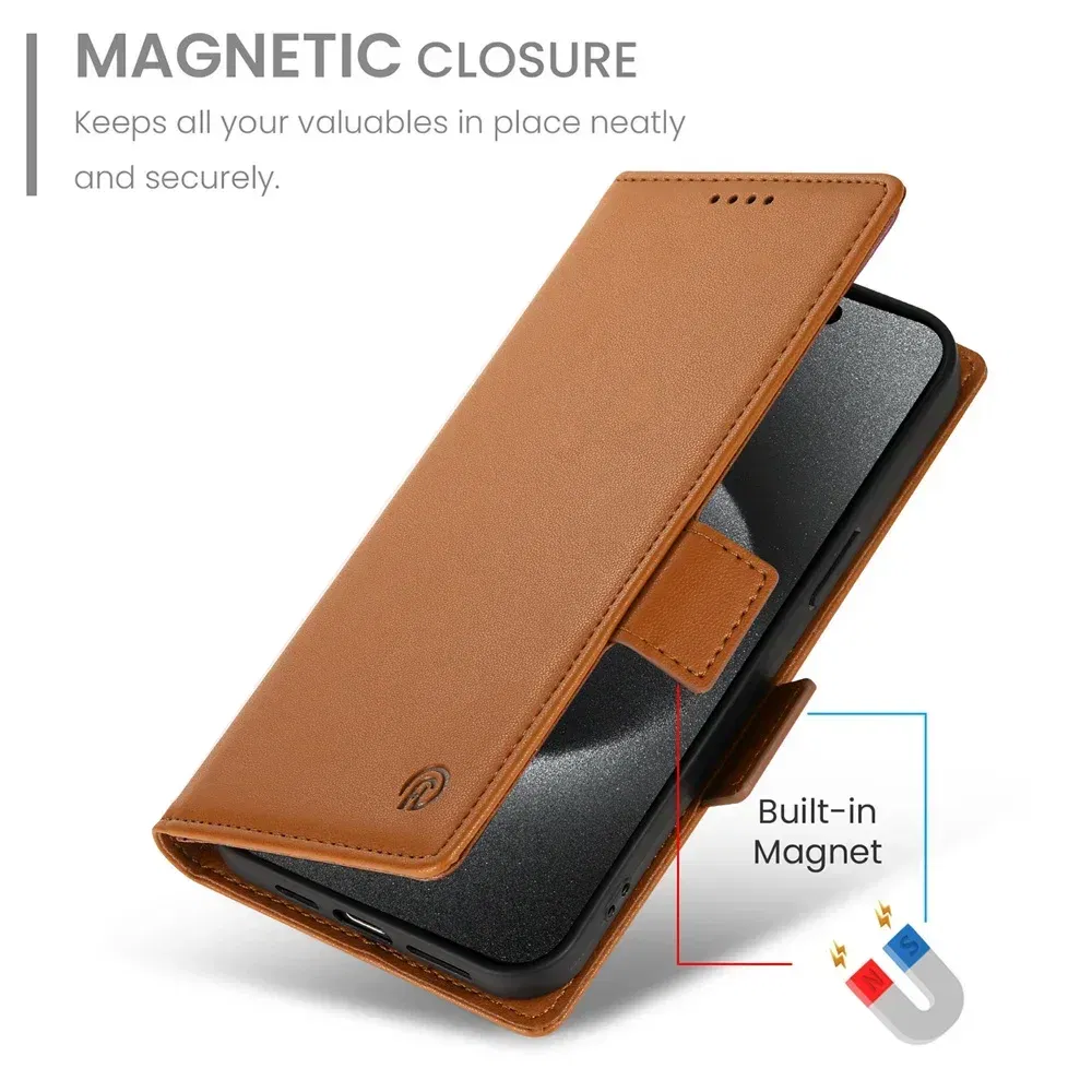 Color: black, Material: Artificial Leather - PU Leather Flip Phone Case For iPhone 16 15 Pro Max 16E 14 13 1211 XS Max XR X 8 7 Plus SE KickStand Cards Solt Wallet Cover