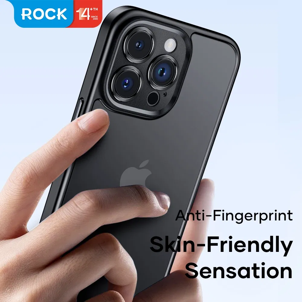 Color: Blue, Material: Cotton Fabric - ROCK Translucent Case for iPhone 15 Pro Max Cover 2023 Anti-knock Matte TPU Bumper Case for iPhone 15 Pro 15 Plus PC Back Cover
