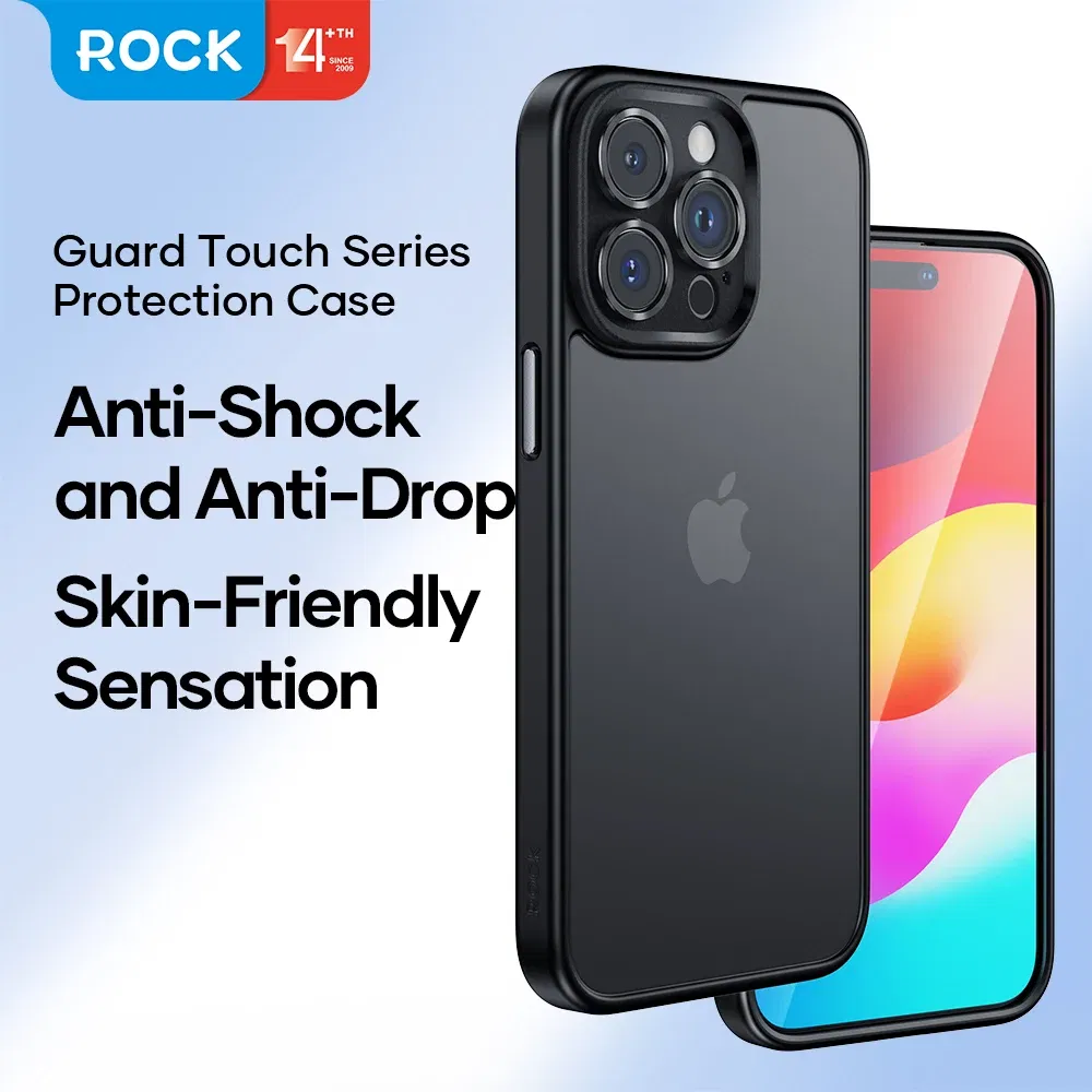 Color: Blue, Material: Cotton Fabric - ROCK Translucent Case for iPhone 15 Pro Max Cover 2023 Anti-knock Matte TPU Bumper Case for iPhone 15 Pro 15 Plus PC Back Cover