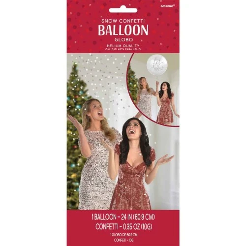 Confetti Balloon - Large Snow