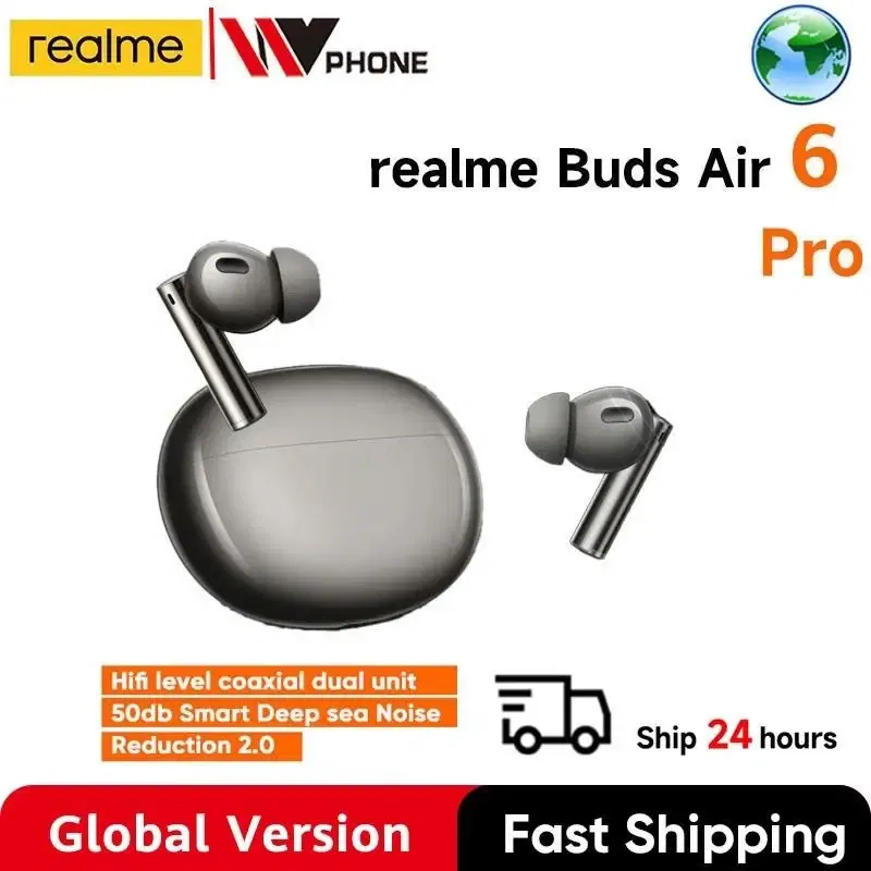 Color: black, Ships From: CHINA - New! Global Version Buds Air 6 Pro True Wireless Earphone 50dB Deep Sea Noise Reduction 2.0 Bluetooth 5.3 IP55 Headphone