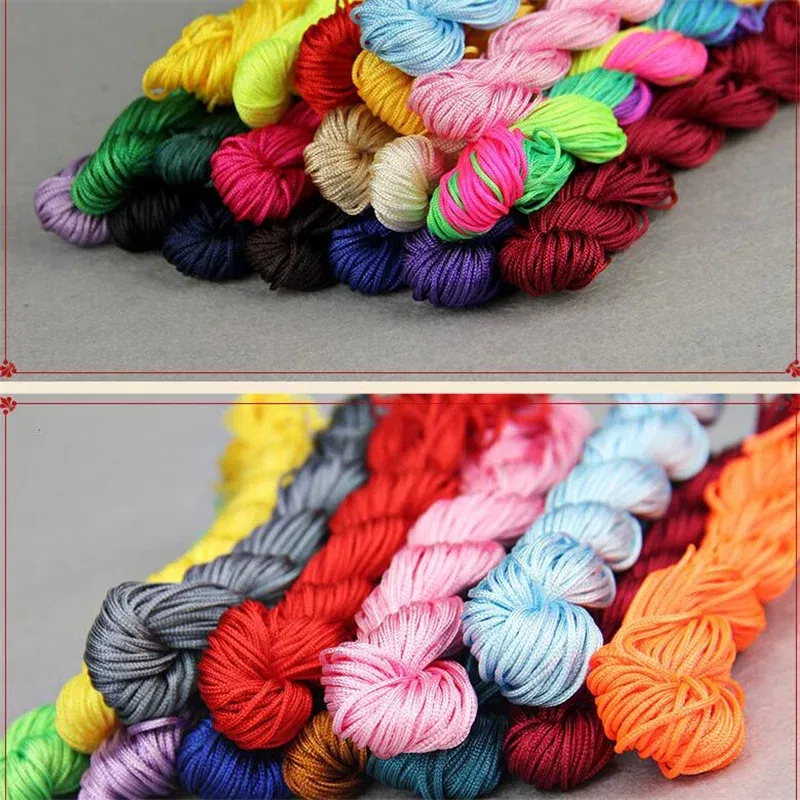 Color: Light Pink - 24m Polyester Braided Jade Thread For DIY Handmade Necklace Bracelet Trinket Pendant Braided Accessories Jewelry Making Finding
