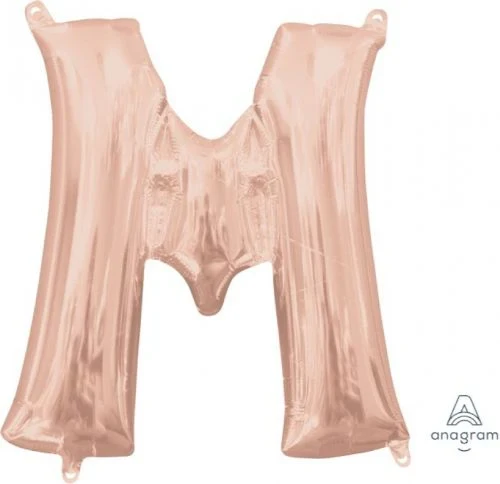 Foil Balloon - Letter M Rose Gold - 40cm