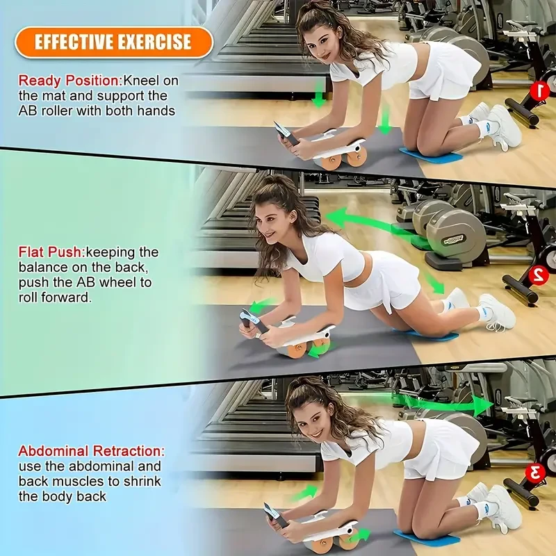 Rebound Abdominal Wheel - Ab Roller with Elbow Support and Timer