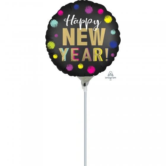 22cm Happy New Year Satin Dotted