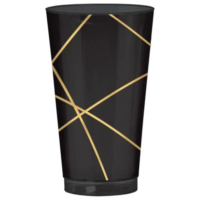 Premium Gold Geo Tumblers Hot Stamped Plastic 473ml (Set of 16)