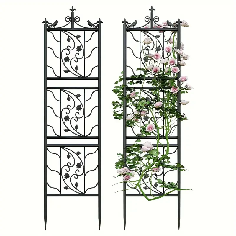 6 Panels 195cm Tall Metal Garden Trellis Fencing