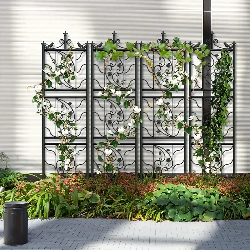 6 Panels 195cm Tall Metal Garden Trellis Fencing