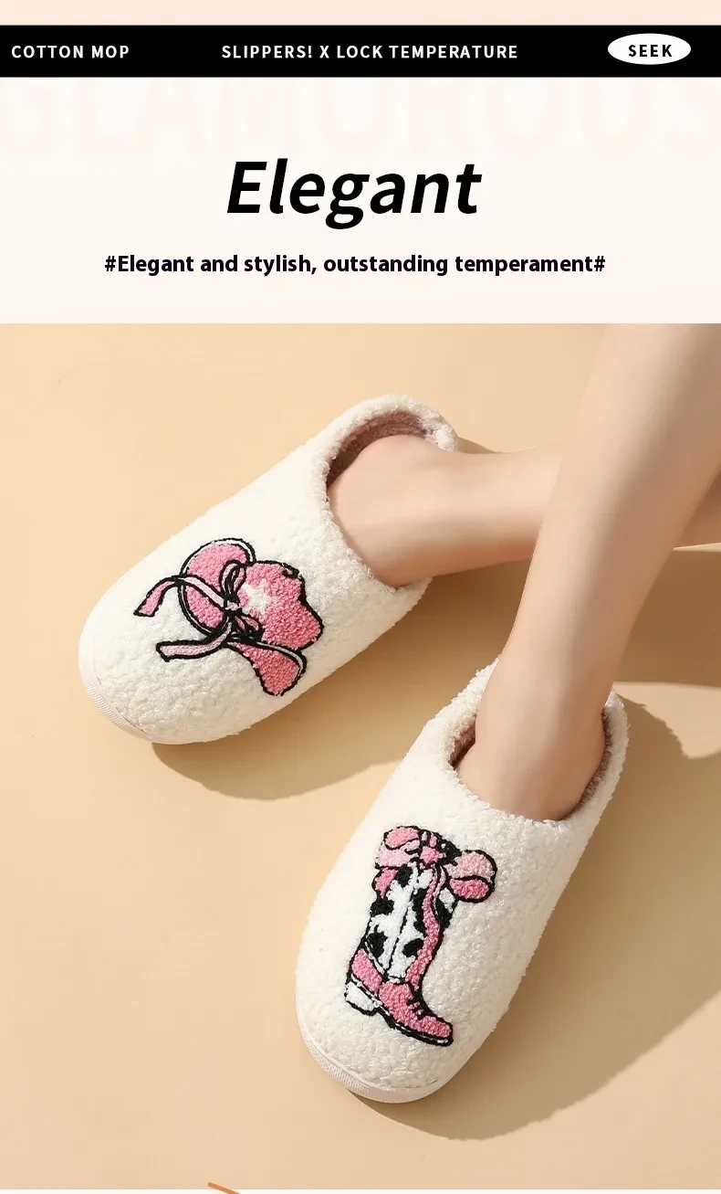 Comfortable Home Cute Cartoon Boots Cap Cotton Slippers