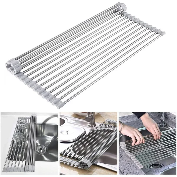 Roll up Dish Drying Rack Over The Sink