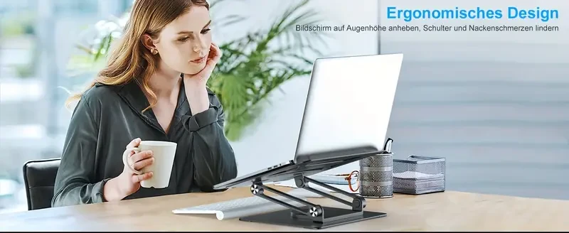 Adjustable Laptop Stand for Desk with 360 Rotating Base