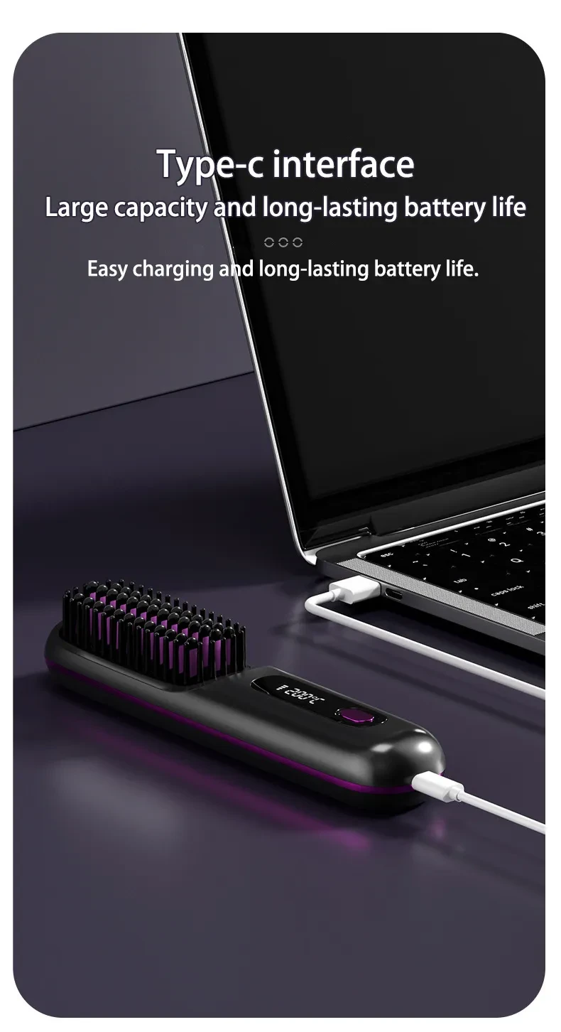 2 In 1 Straight Hair Comb Wireless Hair