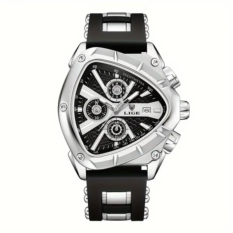 Students Polygonal Multi Functional Calendar Luminous Quartz Watch