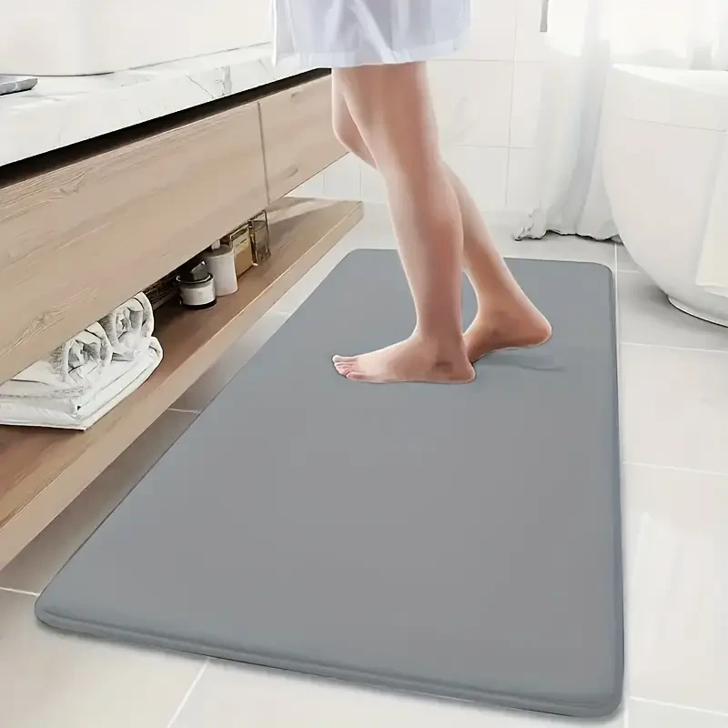 1pc Luxurious Ultra Absorbent Bath Mat - 25D High-Density Soft Sponge, Non-Slip, Quick-Drying, Mildew-Resistant Bathroom Rug