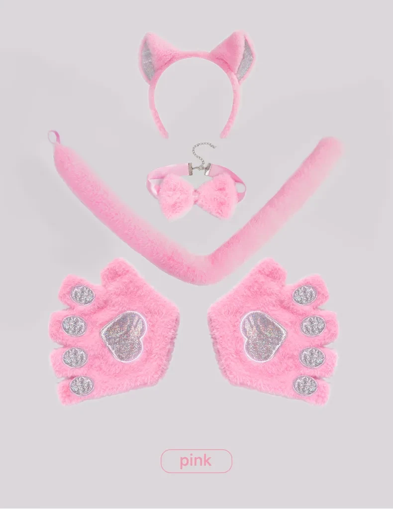 Accessories Set Cosplay Cat's Paw Gloves Cat Ear Headband