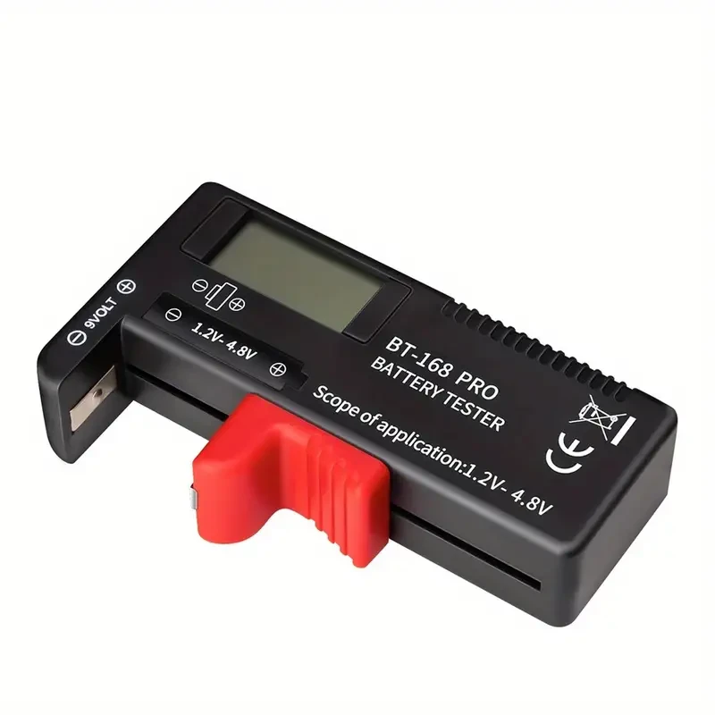 BT-168 Universal Battery Tester - Quickly Check AA, AAA, C, D, 9V, 1.5V Batteries with Color-Coded Meter Indicators