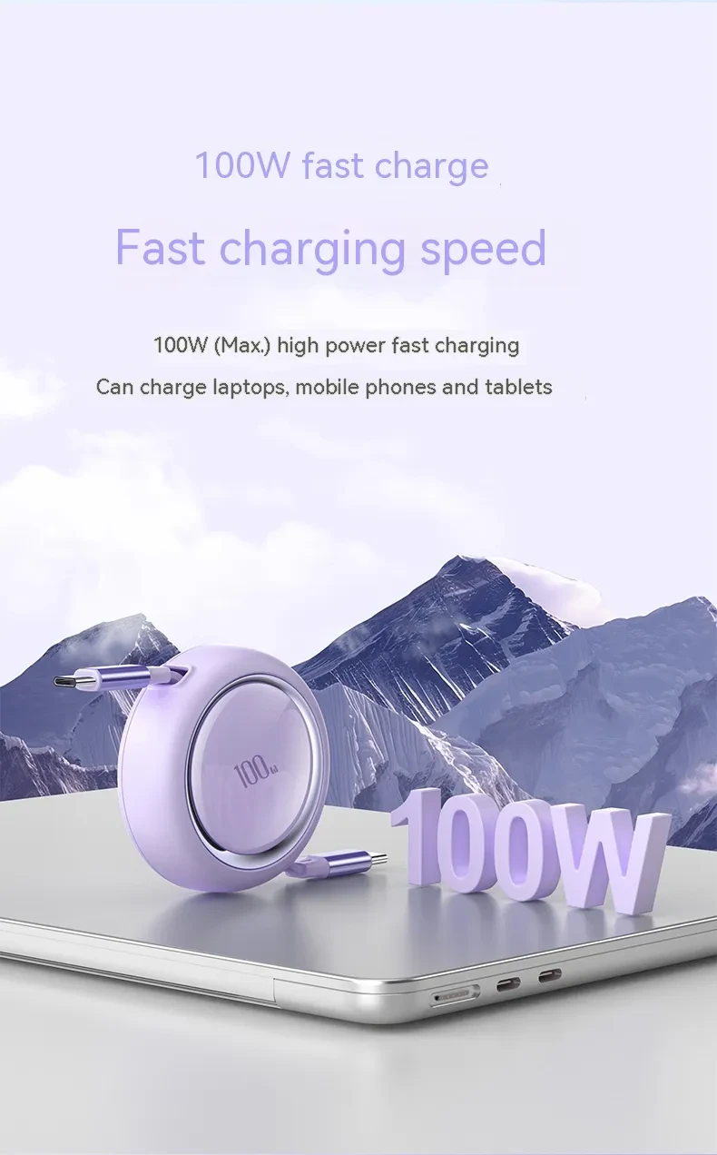 Home Fashion Retractable 100W Data Cable