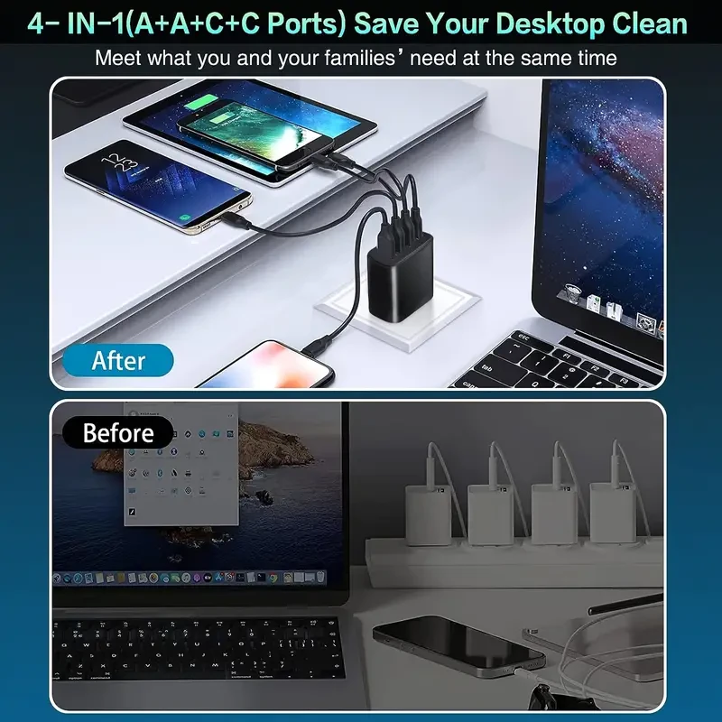 65W Super Fast USB C Wall Charger for iPhone 15 and iPad