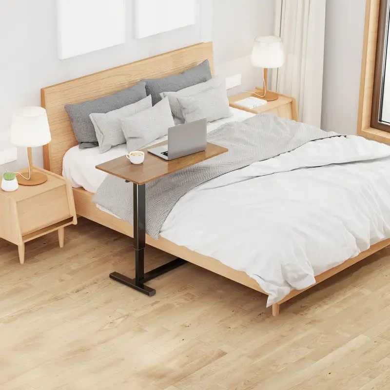 Adjustable Height Laptop Side Table - Hidden Wheels