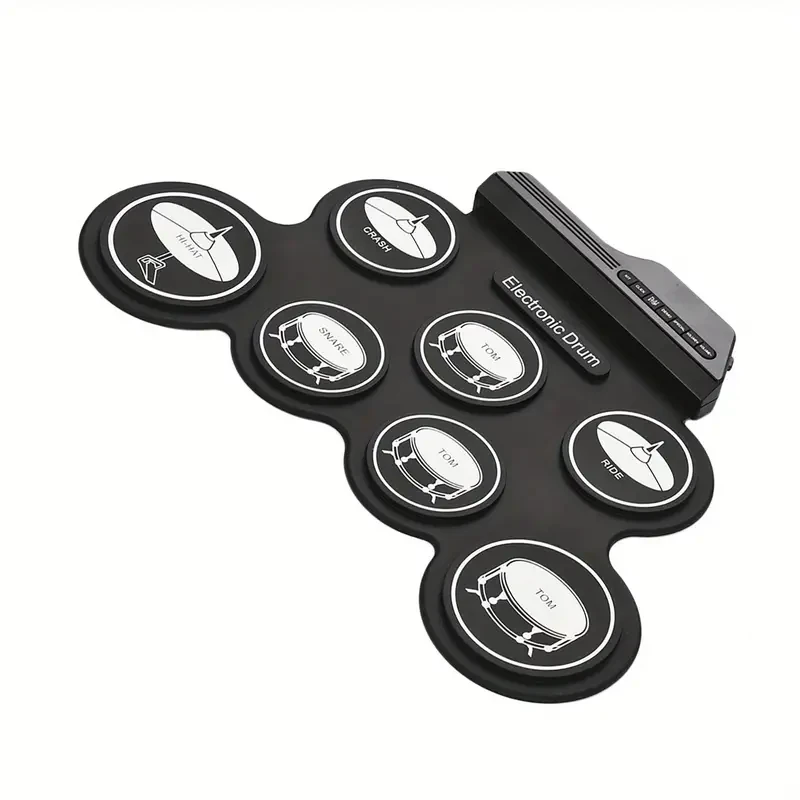 Lixada Compact USB Roll-Up Silicon Drum Set - 7 Drum Pads
