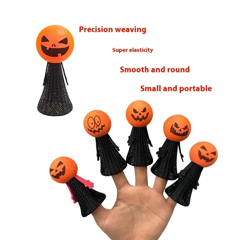 Pumpkin Head Bouncing Doll Finger Puppet