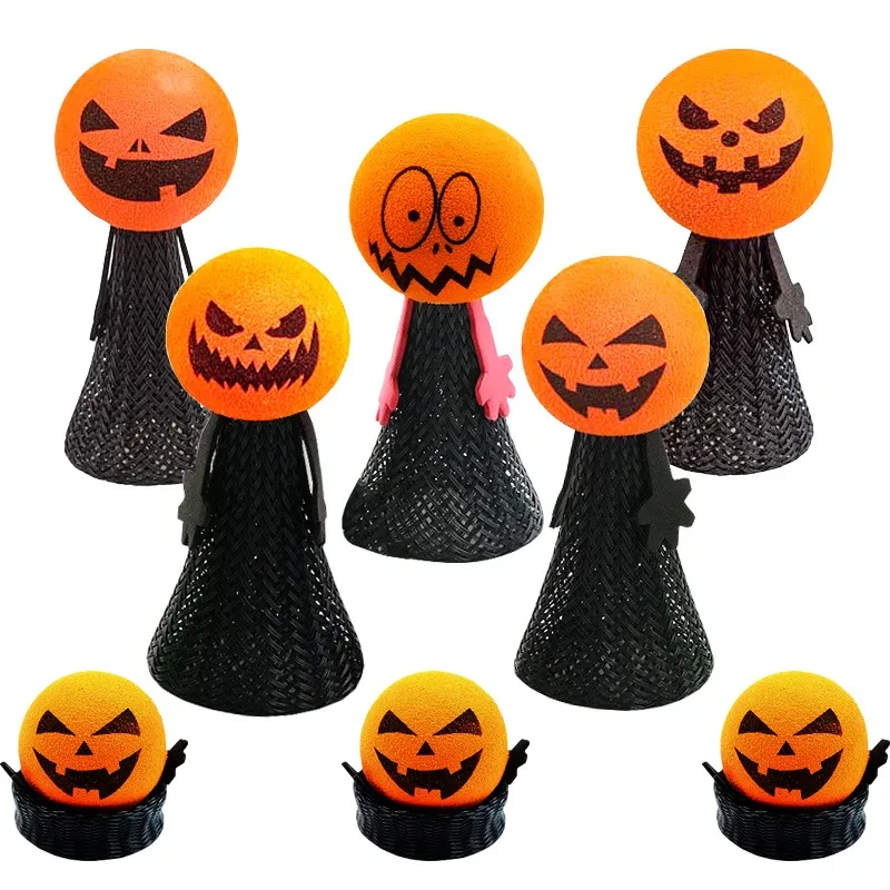 Pumpkin Head Bouncing Doll Finger Puppet