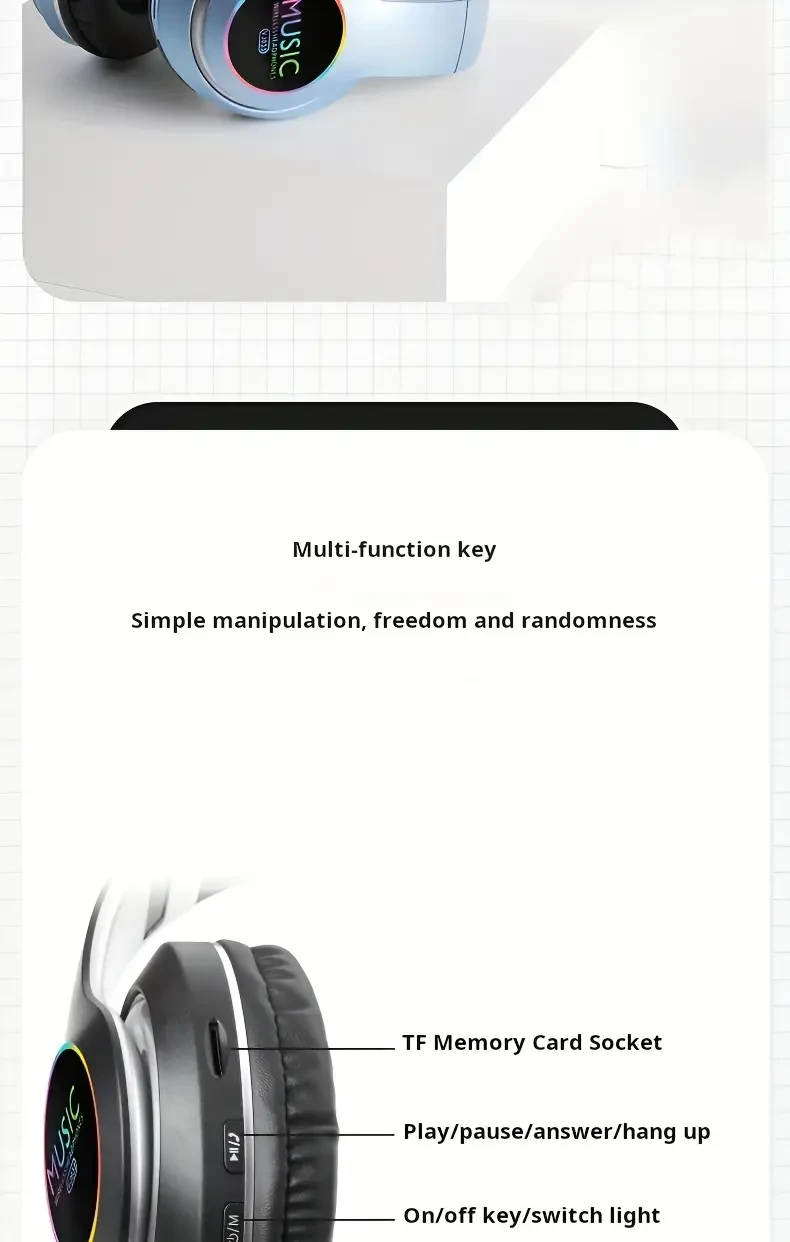 Wireless Stereo Headphones - Deep Bass,