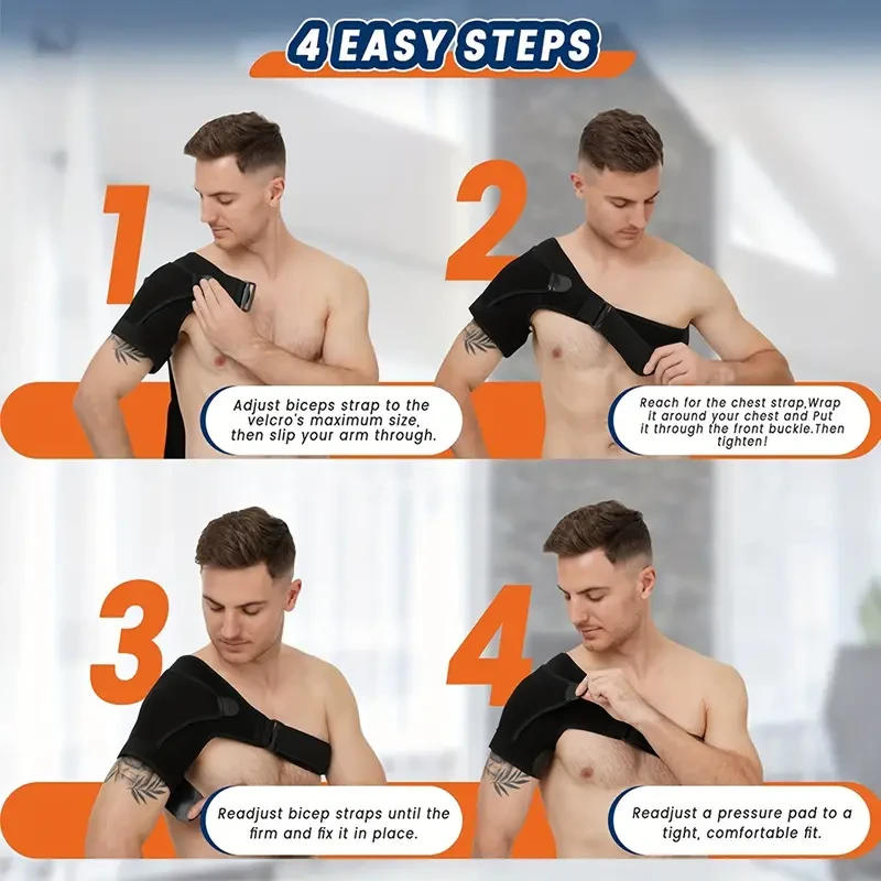 Shoulder Brace for Torn Rotator Cuff with Pressure Pad - Shoulder and Joint Pain Relief