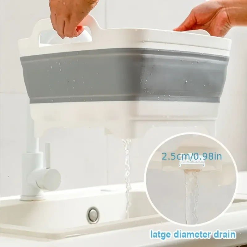 Durable Portable Folding Bucket - Quick-Draining Ice Bucket for Outdoor Adventures