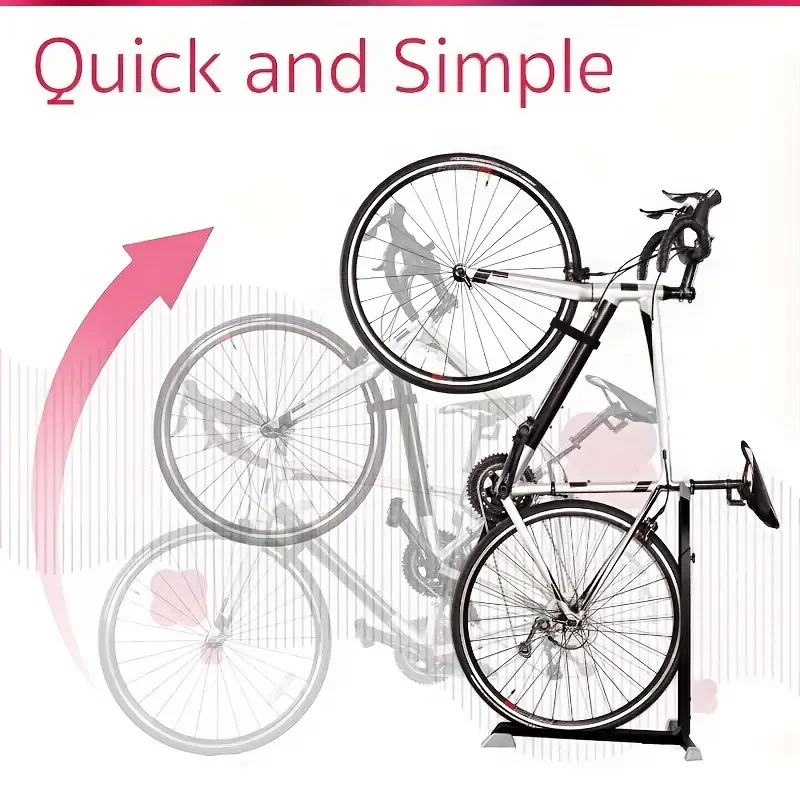 Portable Space-Saving Upright Bike Stand Rack - Indoor Bicycle Storage