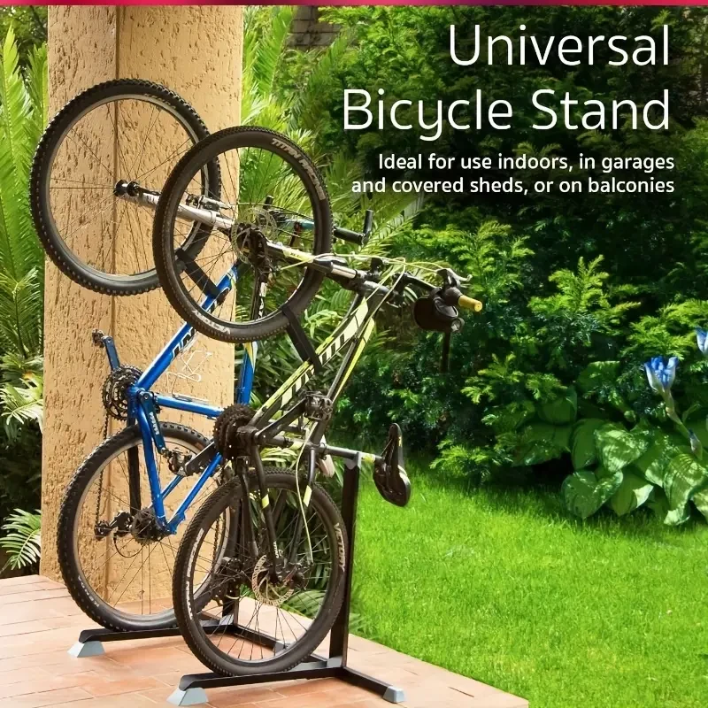 Portable Space-Saving Upright Bike Stand Rack - Indoor Bicycle Storage