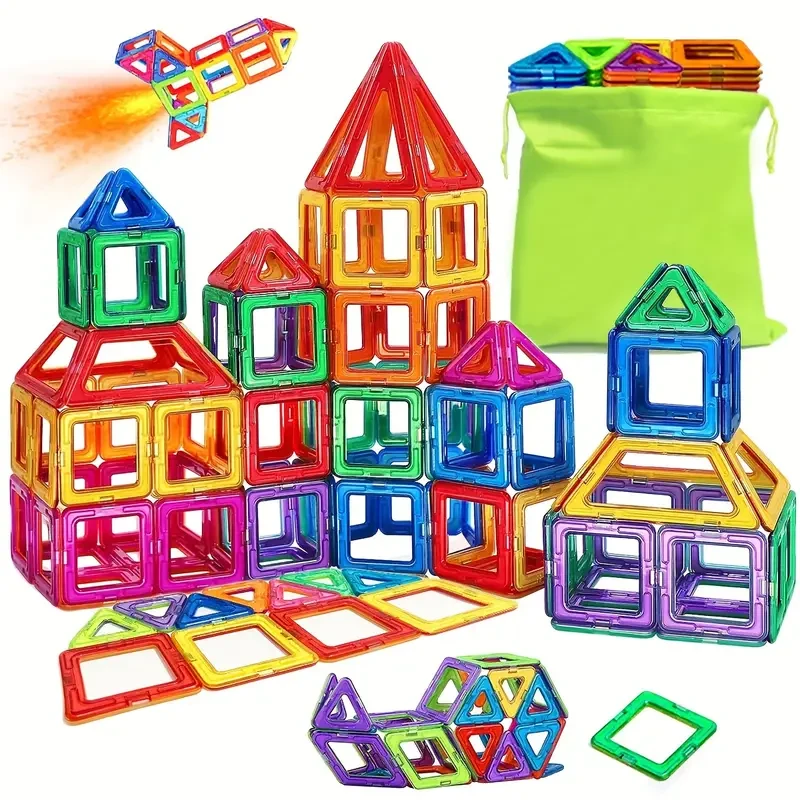 Large Size Magnetic Building Blocks DIY Designer Magnet Toy Educational Constructor Set Toys For Children, Christmas/Halloween/Thanksgiving Gift Easter Gift