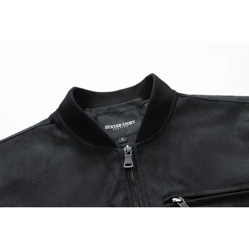 Men's Suede Stand Collar Jacket