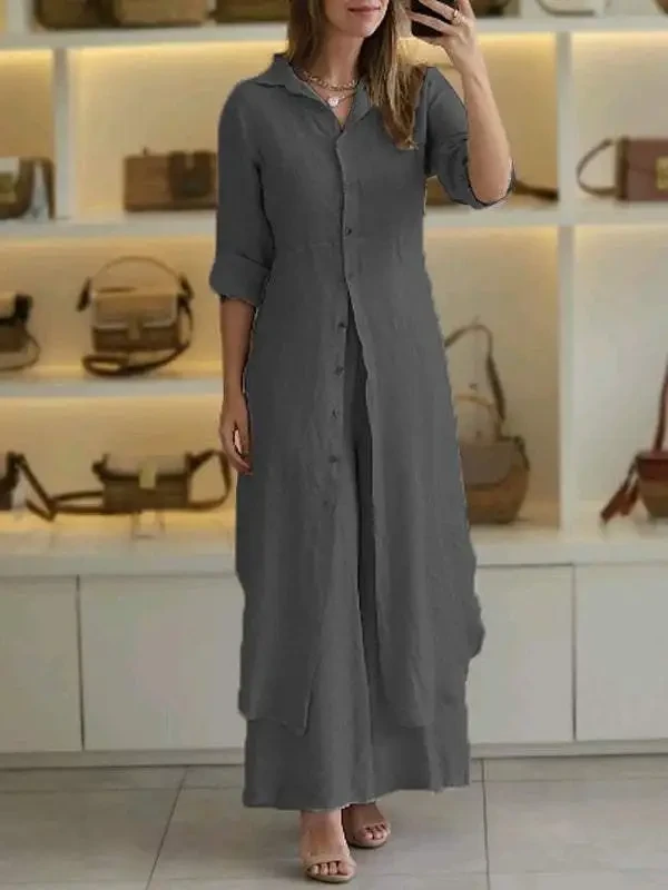 Elegant Cotton And Linen Slim-fit