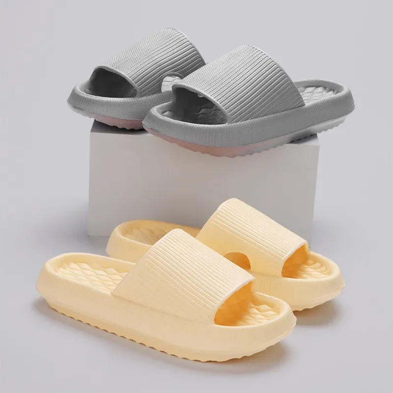 EVA Slippers Solid Color Rhombus Stripe