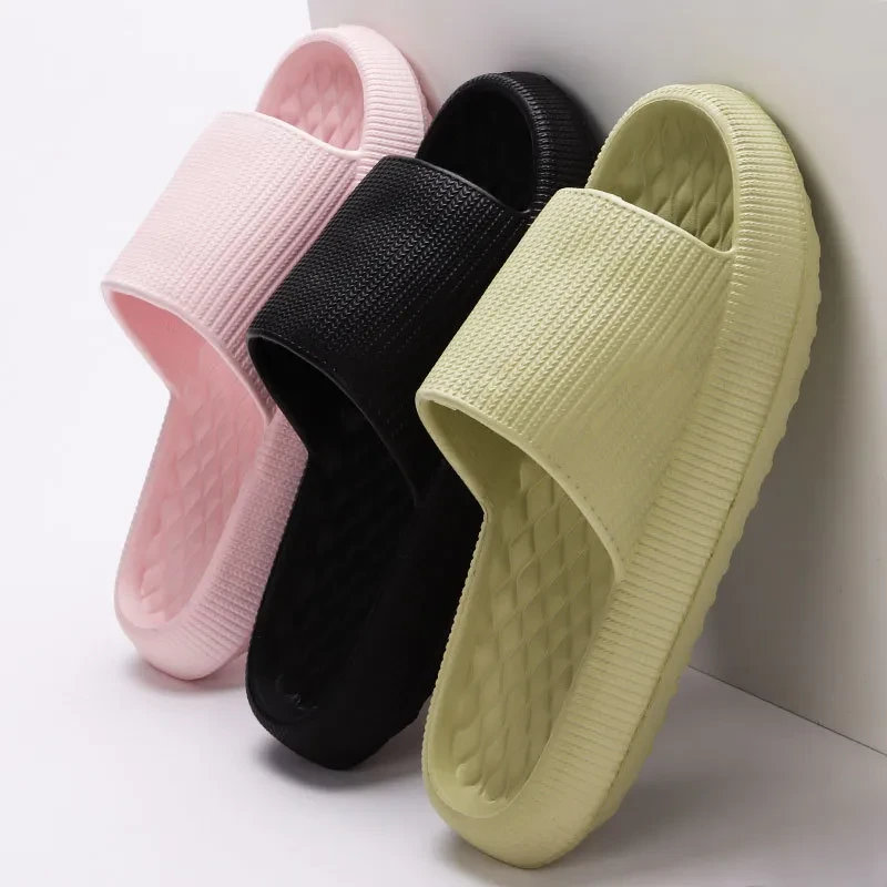 EVA Slippers Solid Color Rhombus Stripe