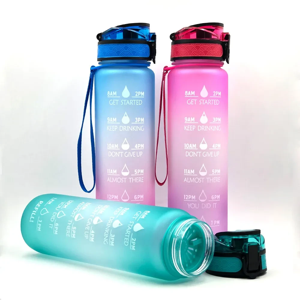 1L Tritan Water Bottle With Time Marker