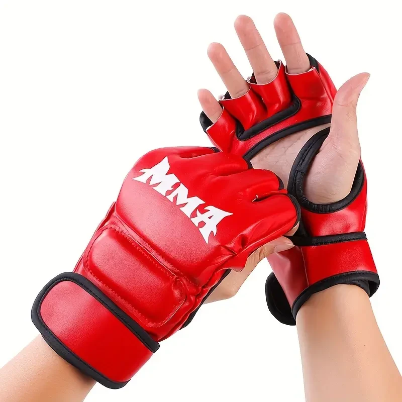 2pcs Half-Finger Sanda Training Boxing Gloves