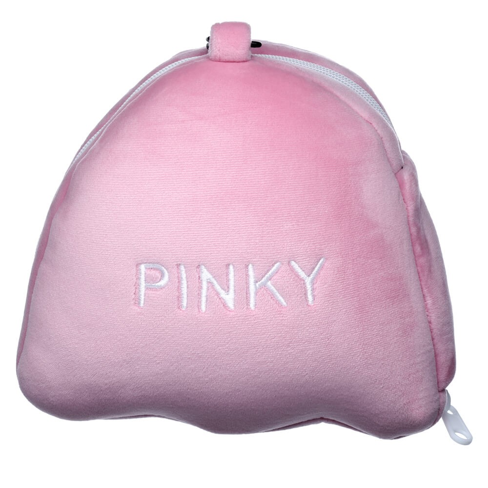 Relaxeazzz Pac-Man Pink Ghost Travel Pillow & Eye Mask Set
