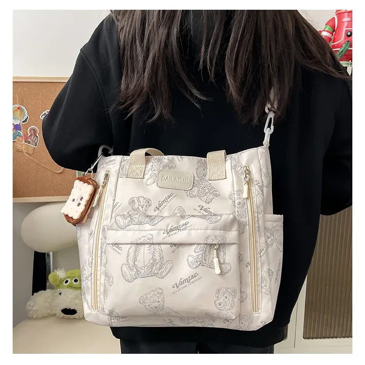 Large Capacity Multi-Pocket Crossbody Tote Bag