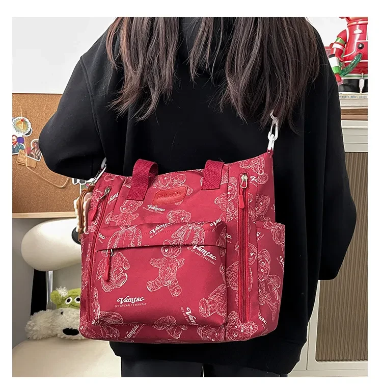 Large Capacity Multi-Pocket Crossbody Tote Bag