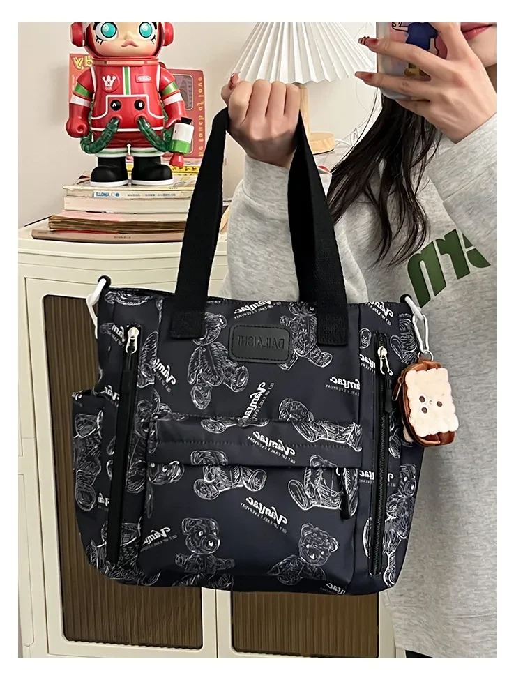 Large Capacity Multi-Pocket Crossbody Tote Bag