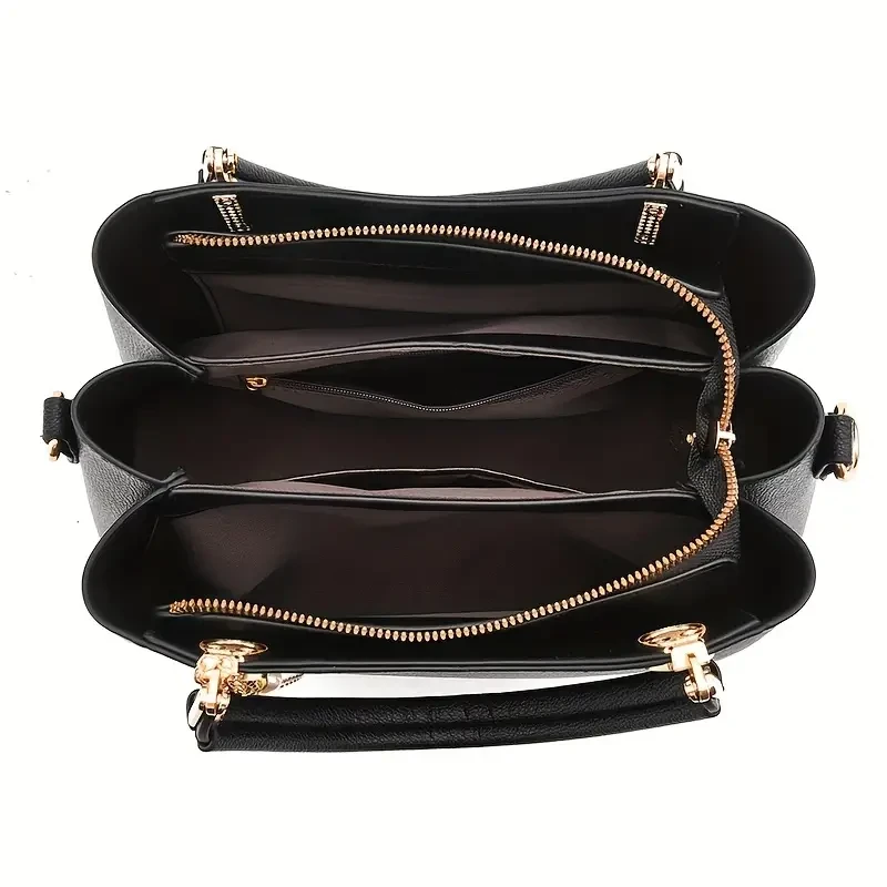 Classic Solid Color Shoulder Bag