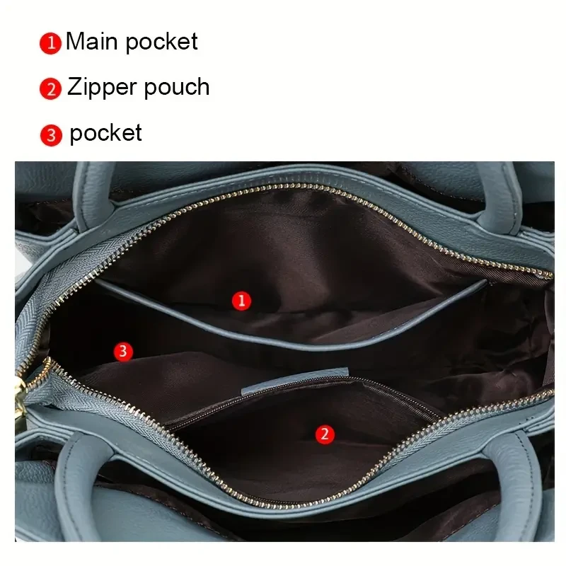 Elegant Genuine Faux Leather Rose Embossed Women's Handbag