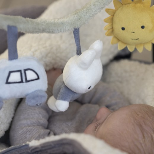 Miffy Fluffy Car Seat Toy Blue/Green