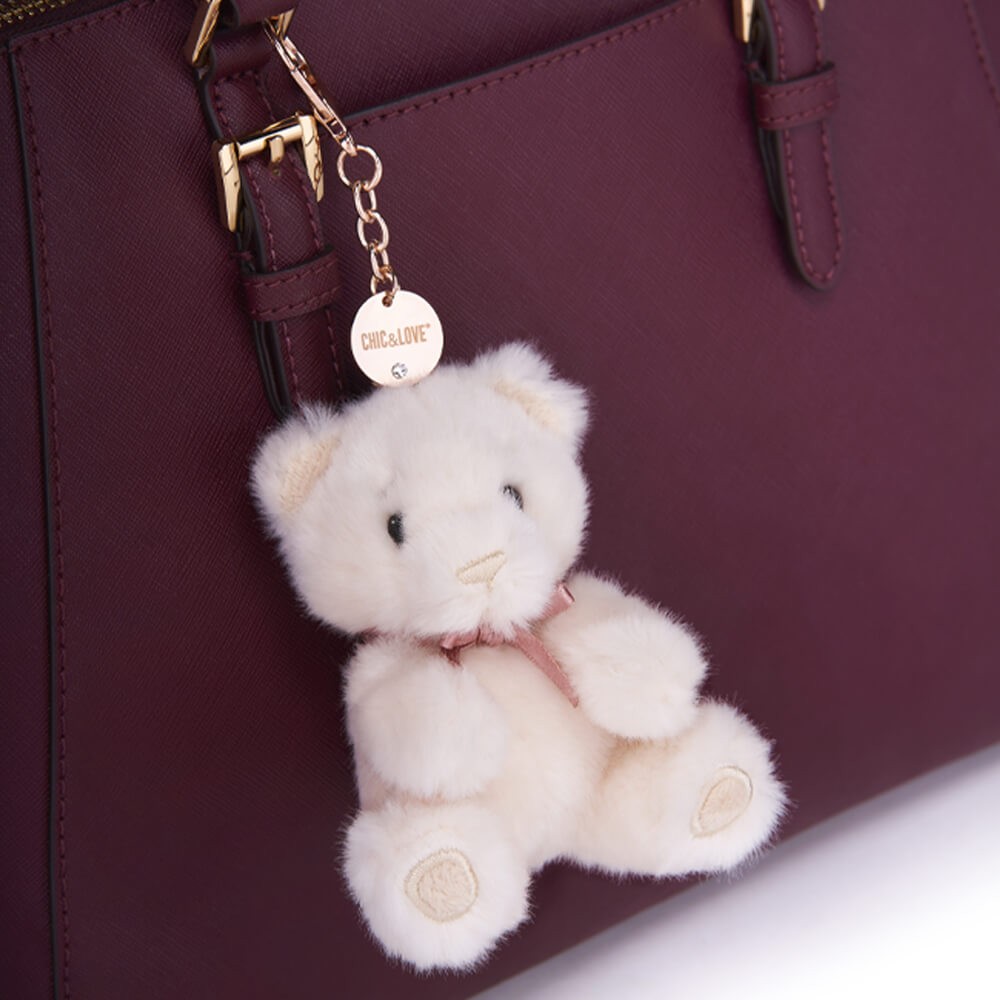 Bailey Bear Bag Charm & Birthstone Necklace - August