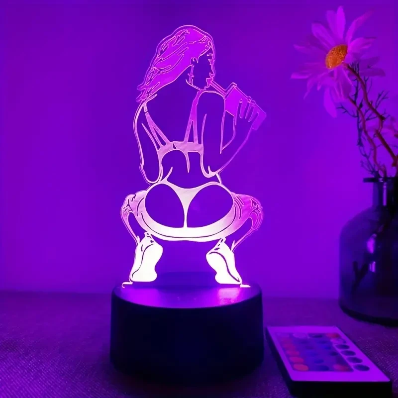 3D Artistic Desk Lamp with Remote & 16 Colors